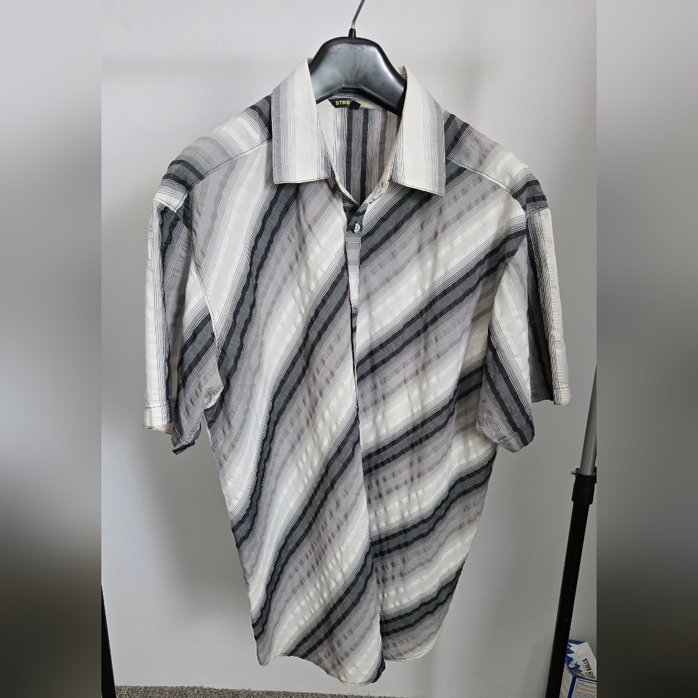 STRB FADED Grey and Black Striped Shirt